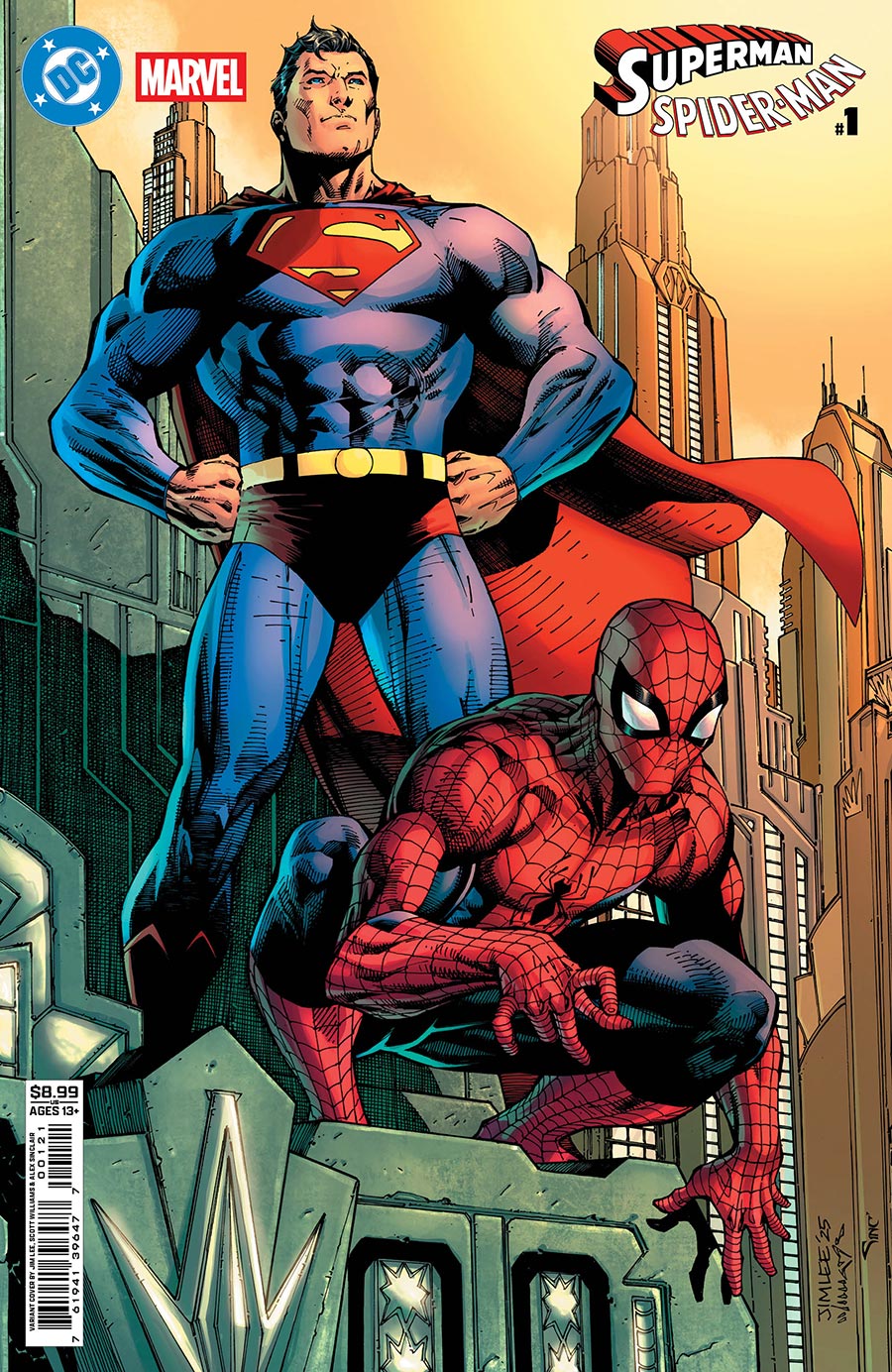DC Marvel Superman Spider-Man 1 Portada B inglés