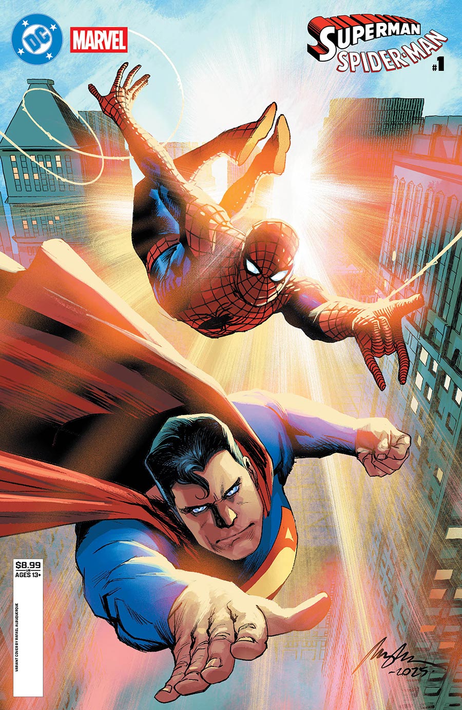 DC Marvel Superman Spider-Man 1 Portada C inglés
